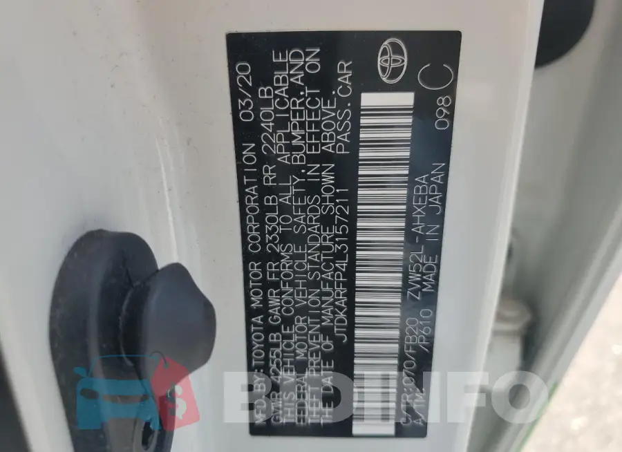 JTDKARFP4L3157211 Photo# 13