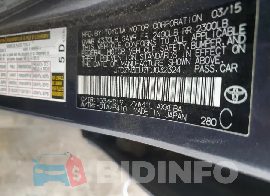 JTDZN3EU7FJ032324 Photo# 12