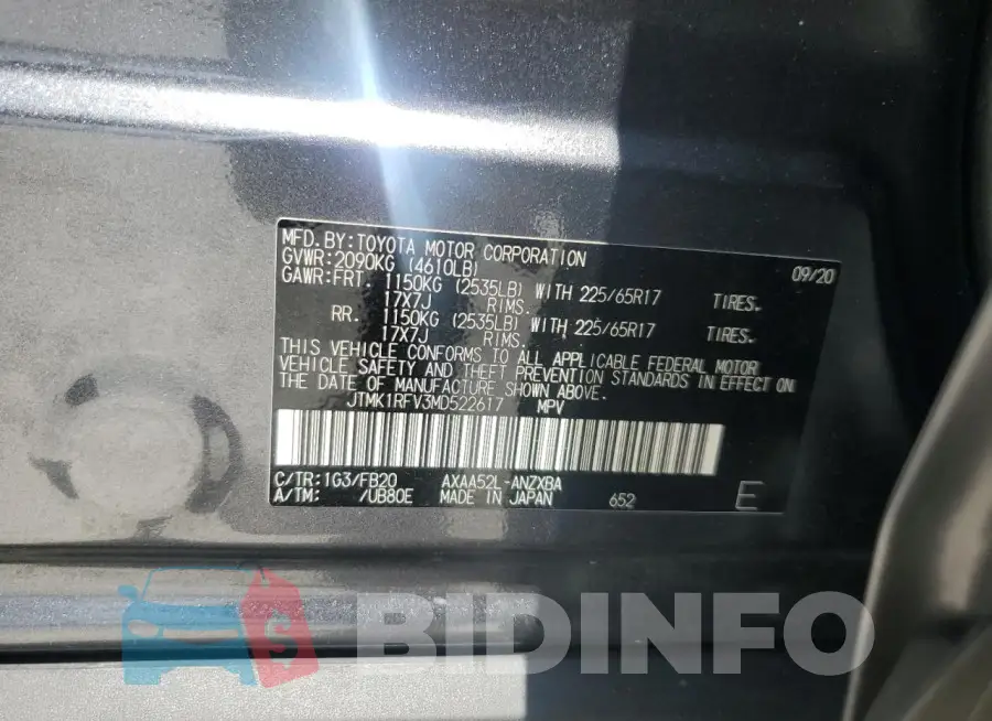 JTMK1RFV3MD522617 Photo# 12