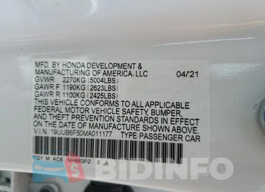 19UUB6F50MA011177 Photo# 12