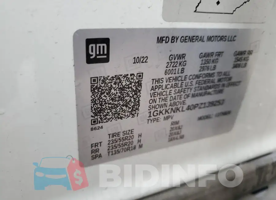 1GKKNKL40PZ139253 Photo# 14