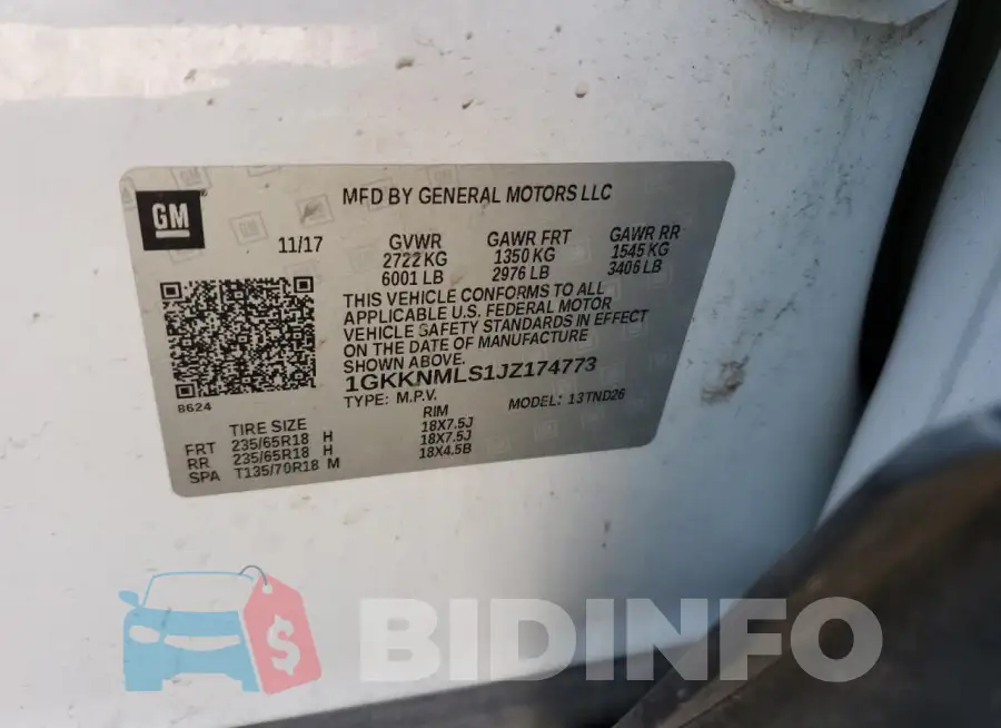 1GKKNMLS1JZ174773 Photo# 12
