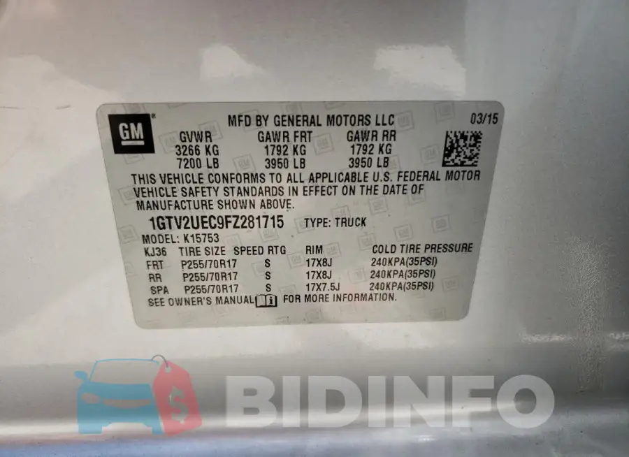 1GTV2UEC9FZ281715 Photo# 12