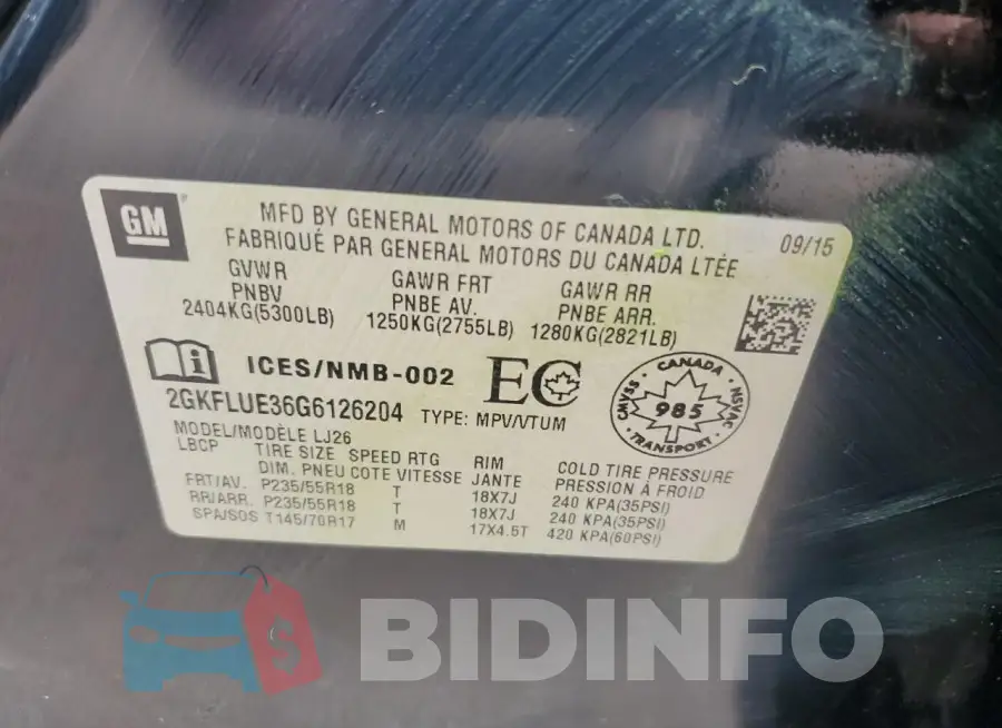 2GKFLUE36G6126204 Photo# 13