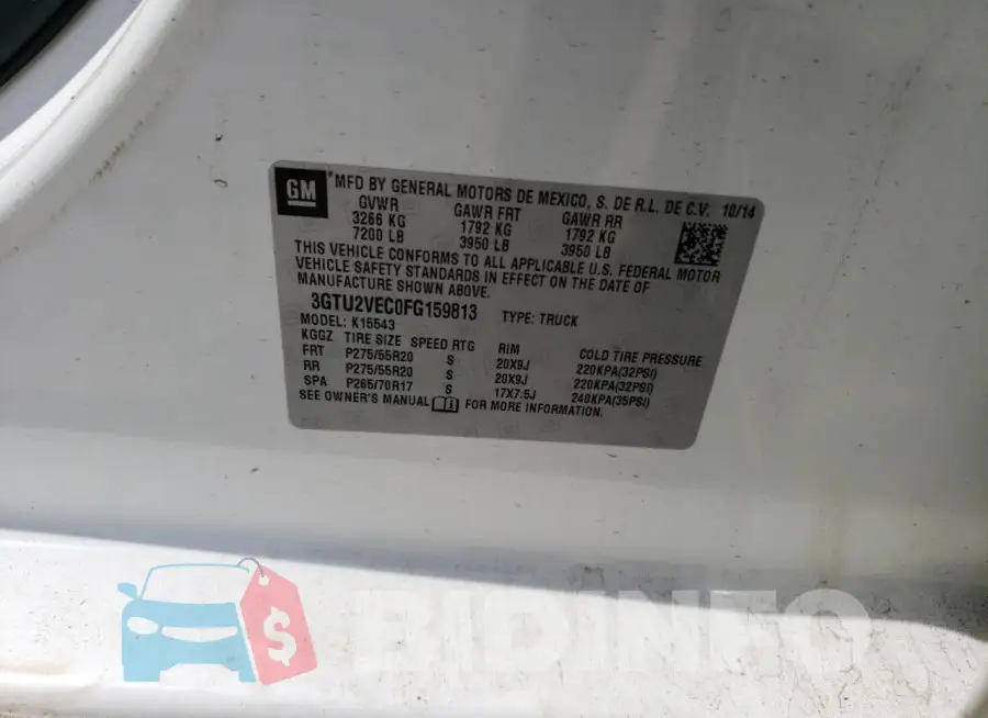 3GTU2VEC0FG159813 Photo# 12