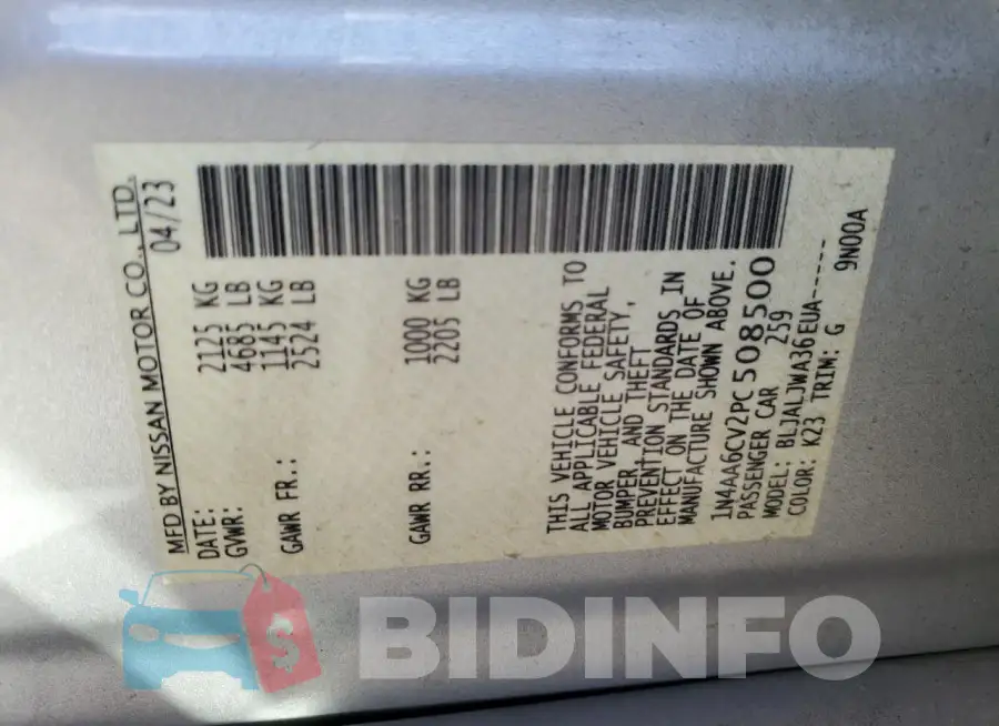 1N4AA6CV2PC508500 Photo# 12