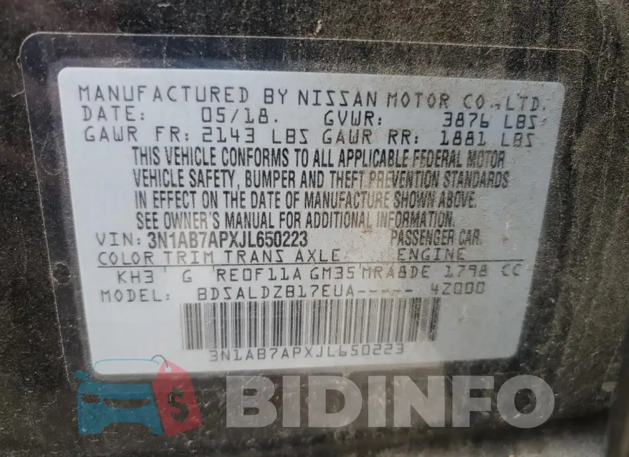 3N1AB7APXJL650223 Photo# 12