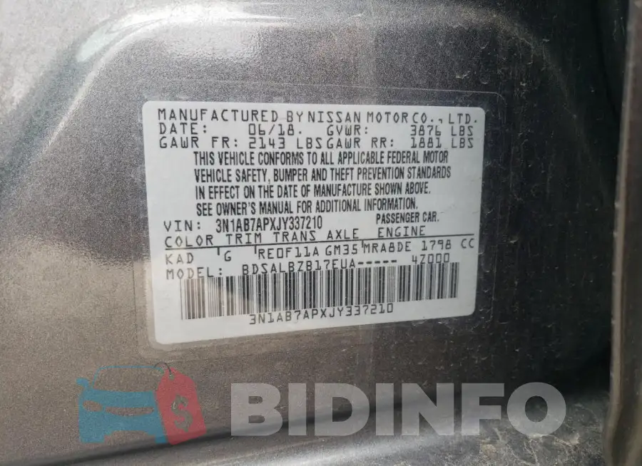 3N1AB7APXJY337210 Photo# 13