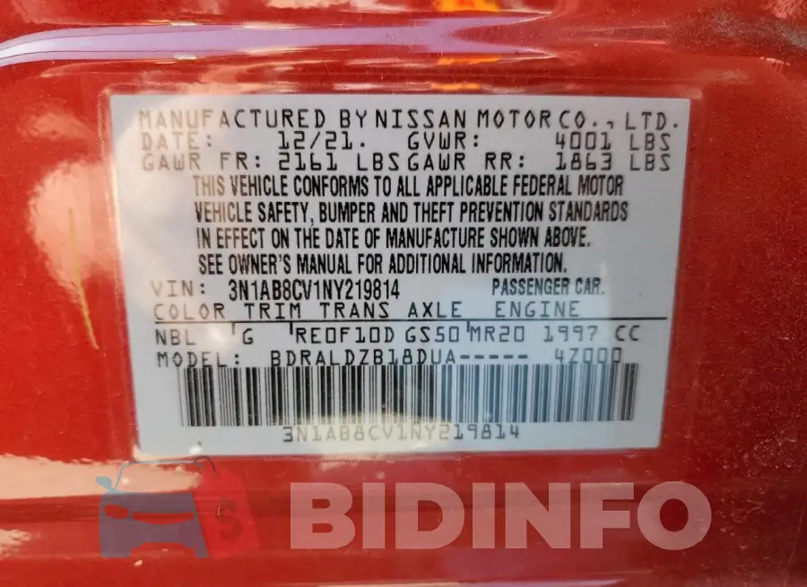 3N1AB8CV1NY219814 Photo# 12