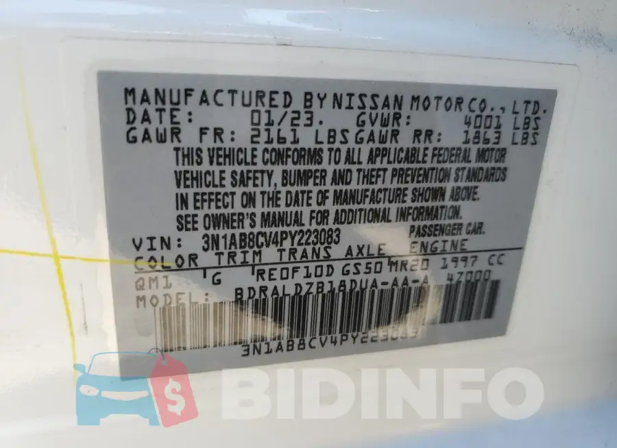 3N1AB8CV4PY223083 Photo# 13