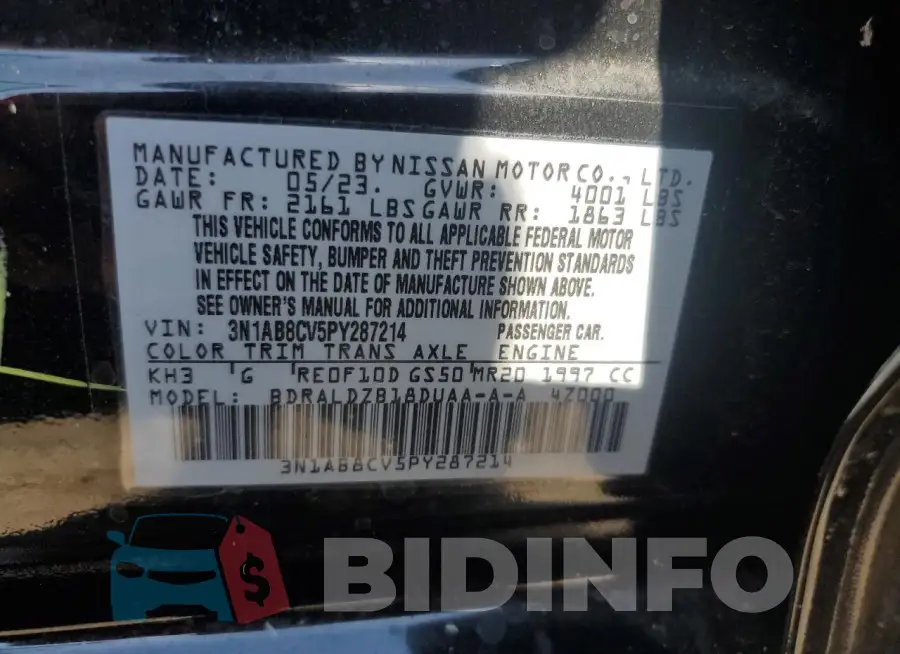 3N1AB8CV5PY287214 Photo# 12