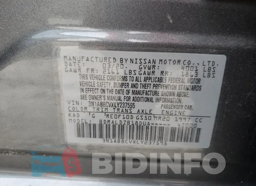 3N1AB8CVXLY237595 Photo# 13