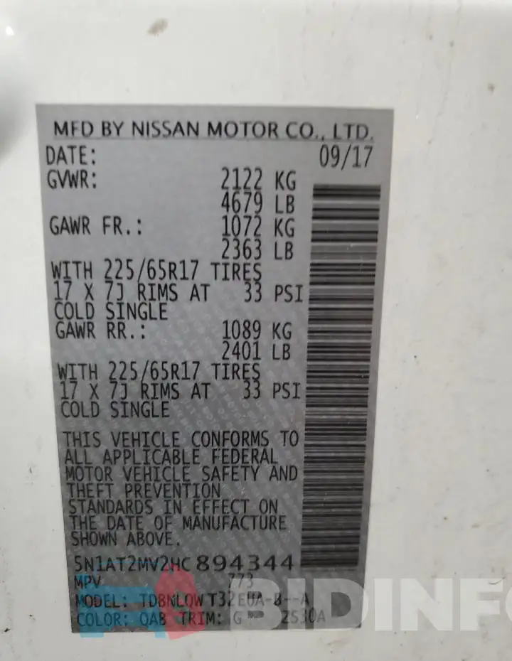 5N1AT2MV2HC894344 Photo# 14