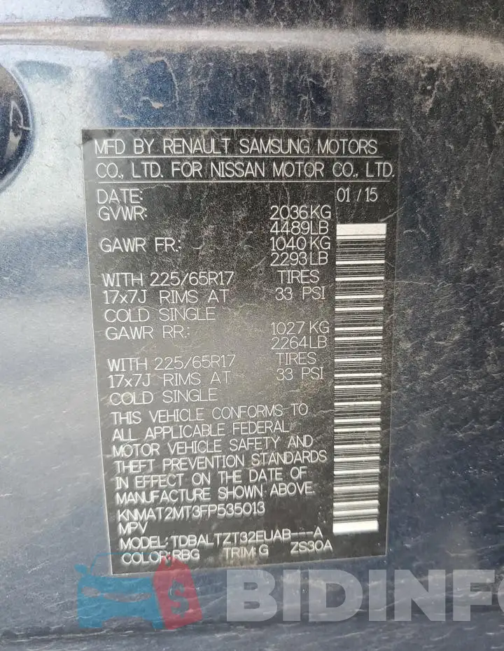KNMAT2MT3FP535013 Photo# 13