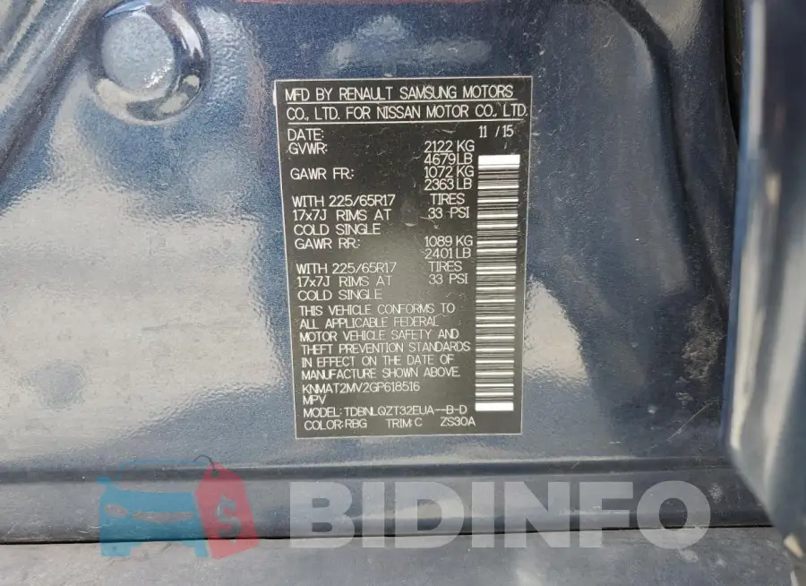 KNMAT2MV2GP618516 Photo# 13