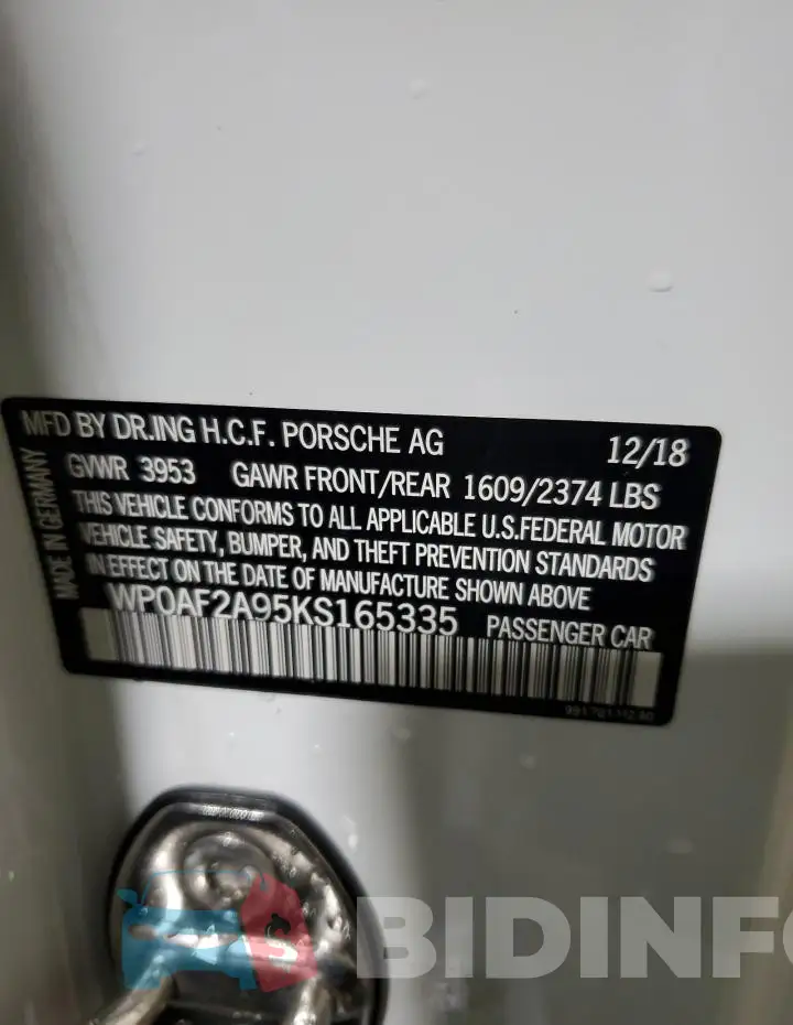 WP0AF2A95KS165335 Photo# 13