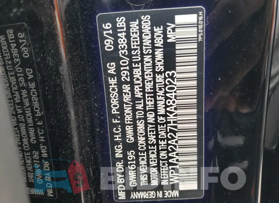 WP1AA2A27HKA84023 Photo# 13