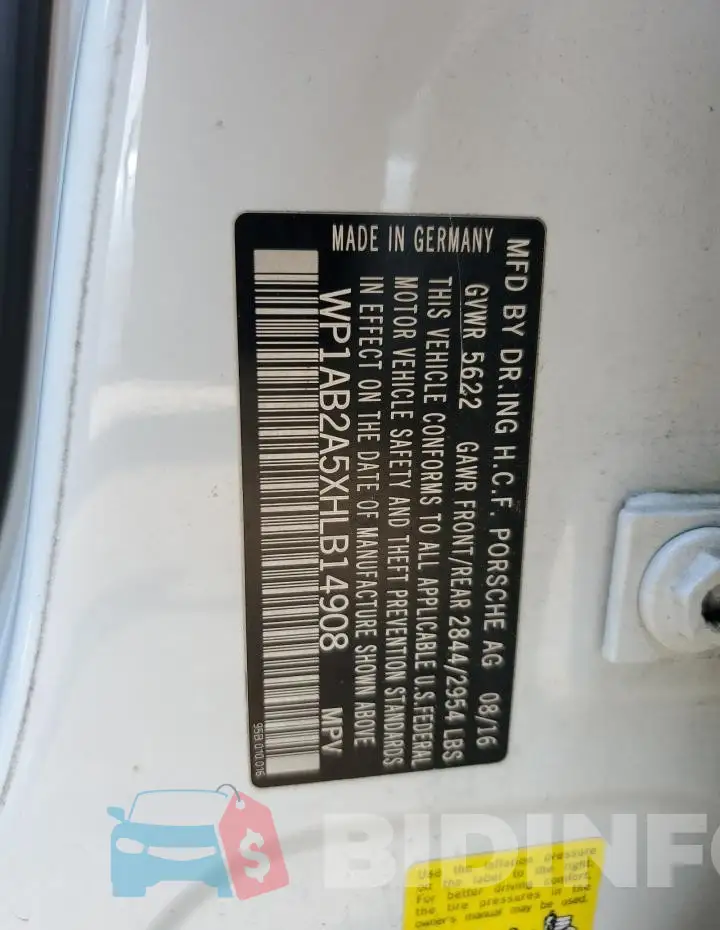 WP1AB2A5XHLB14908 Photo# 13