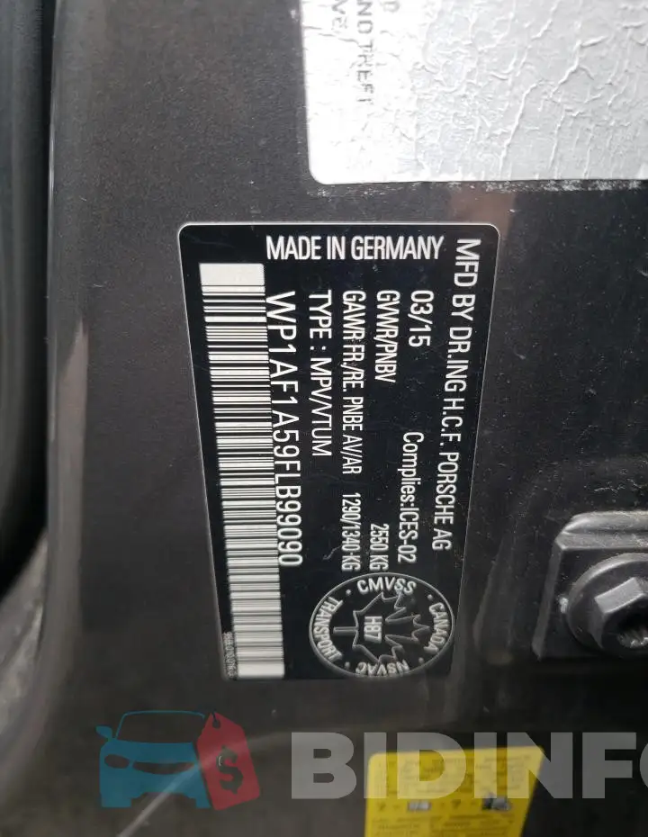 WP1AF1A59FLB99090 Photo# 12