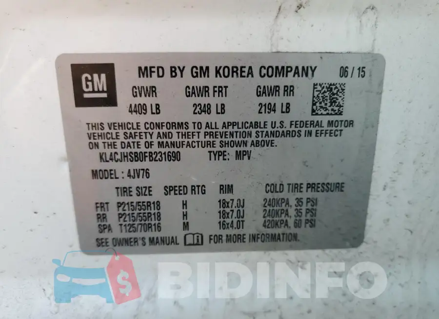 KL4CJHSB0FB231690 Photo# 12