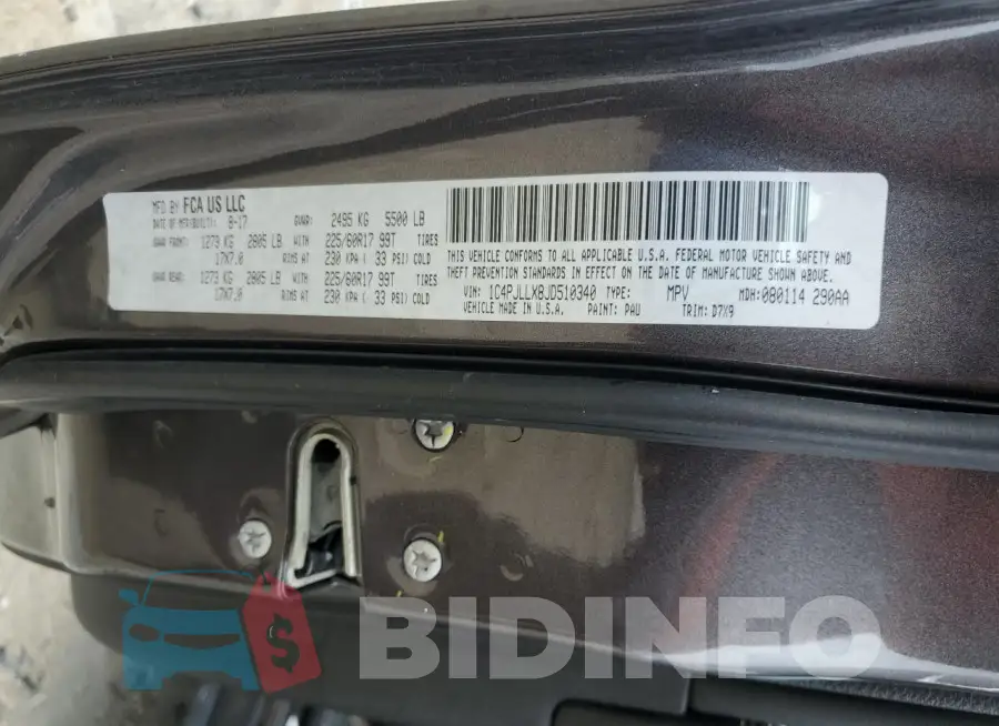 1C4PJLLX8JD510340 Photo# 13