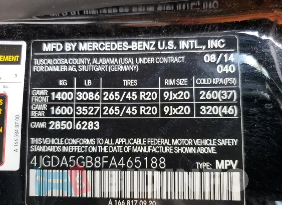 4JGDA5GB8FA465188 Photo# 12