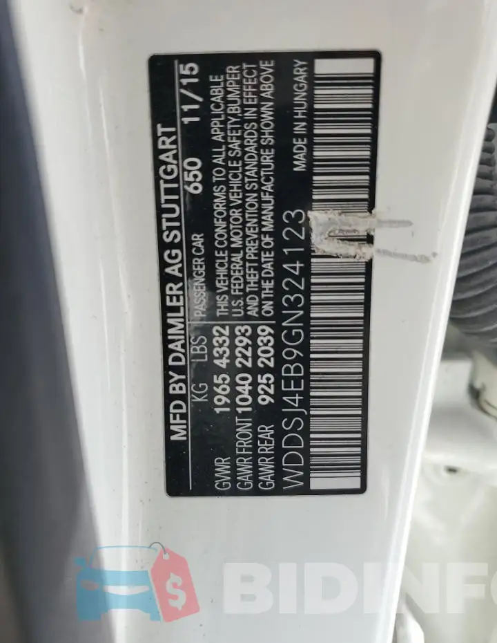 WDDSJ4EB9GN324123 Photo# 12