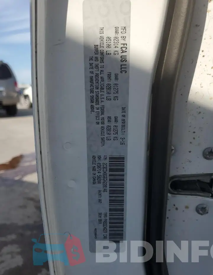 2C3CDXBG6GH228146 Photo# 12