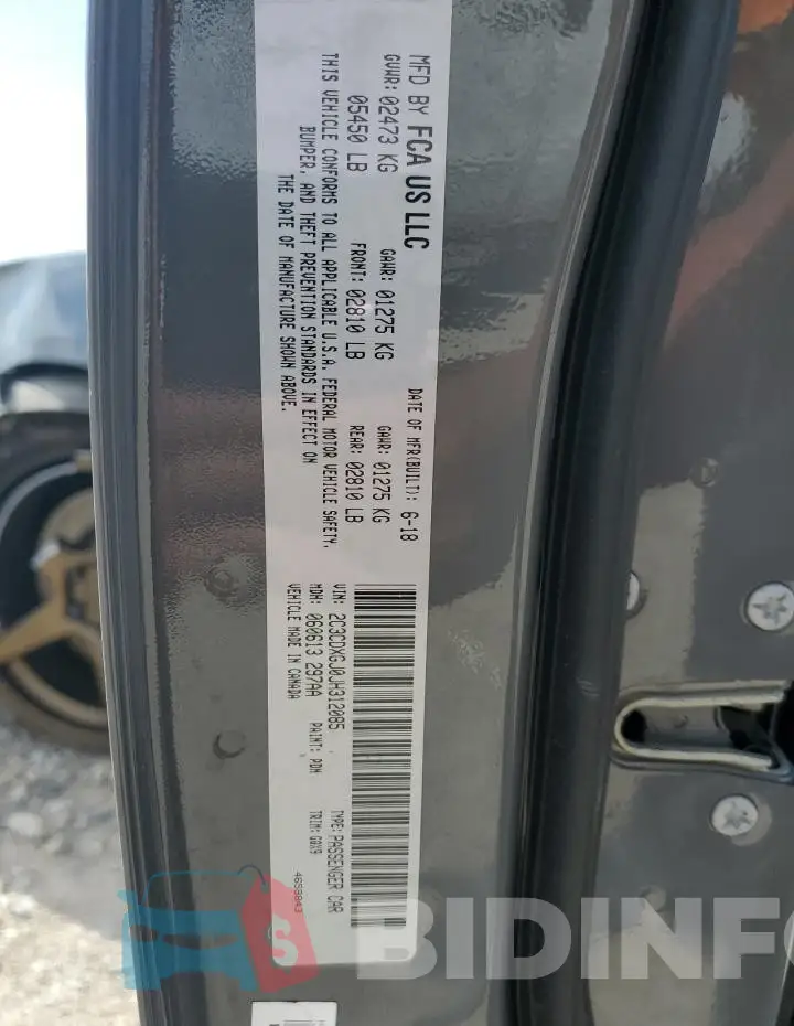 2C3CDXGJ0JH312085 Photo# 12