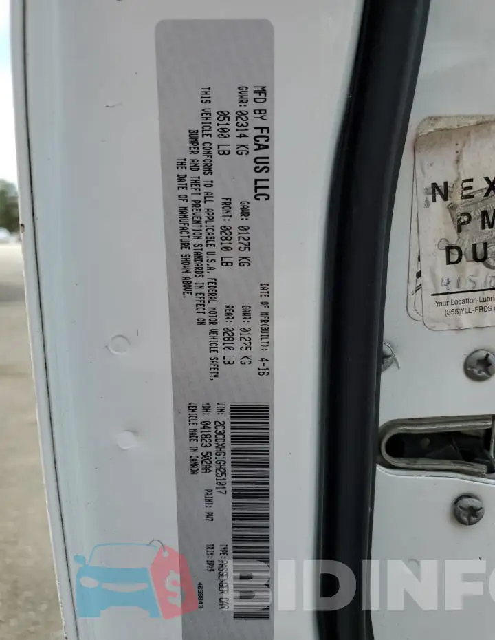 2C3CDXHG1GH251017 Photo# 12