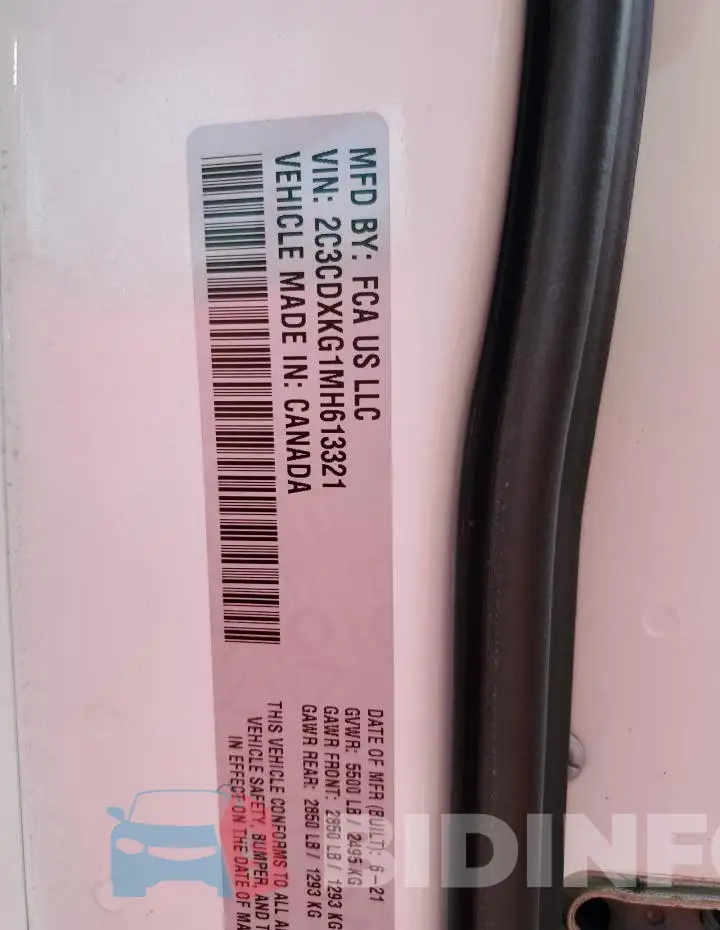 2C3CDXKG1MH613321 Photo# 13