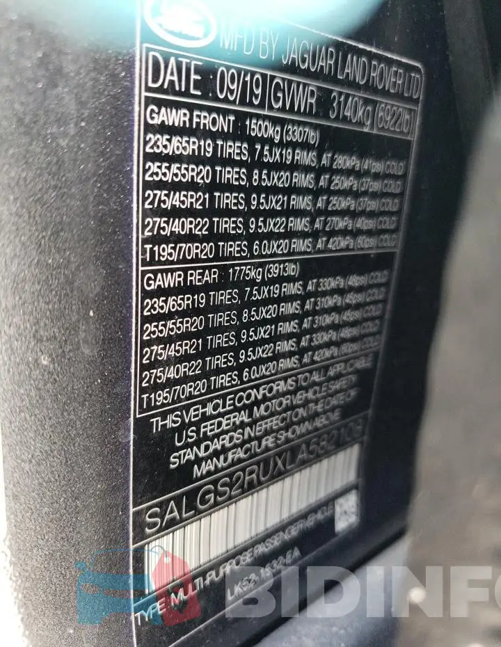 SALGS2RUXLA582108 Photo# 14