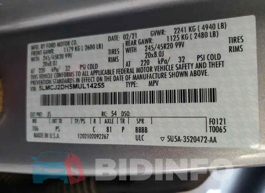 5LMCJ2DH5MUL14255 Photo# 12