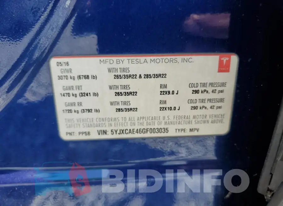 5YJXCAE46GF003035 Photo# 12