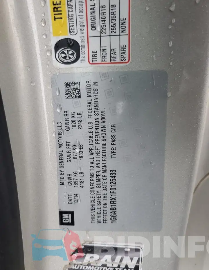 1G6AB1RX1F0126433 Photo# 12