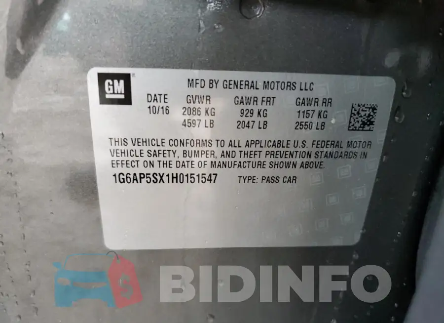 1G6AP5SX1H0151547 Photo# 12