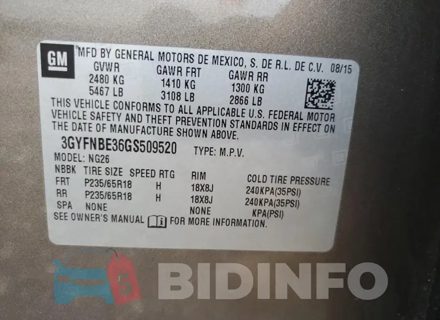 3GYFNBE36GS509520 Photo# 13