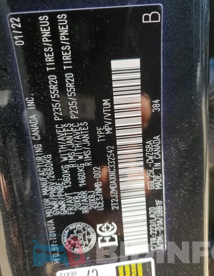 2T2JZMDAXNC332542 Photo# 14
