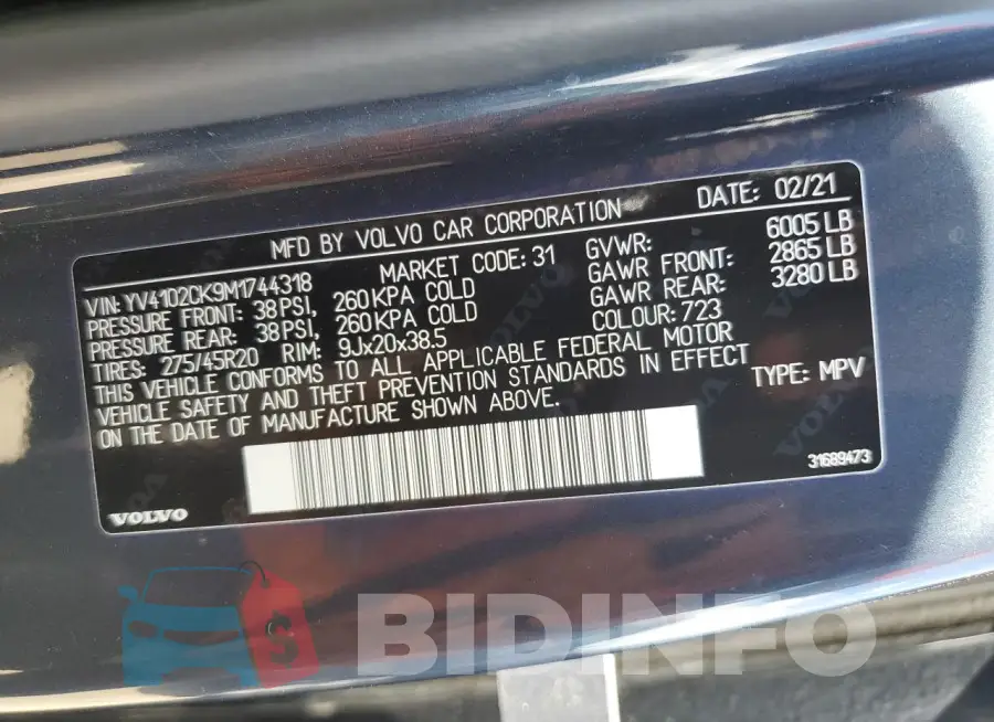 YV4102CK9M1744318 Photo# 14