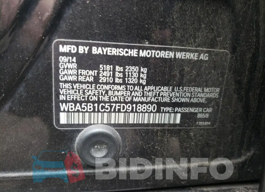 WBA5B1C57FD918890 Photo# 13