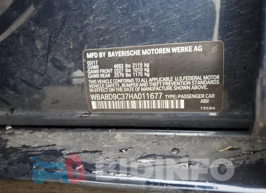 WBA8D9C37HA011677 Photo# 12
