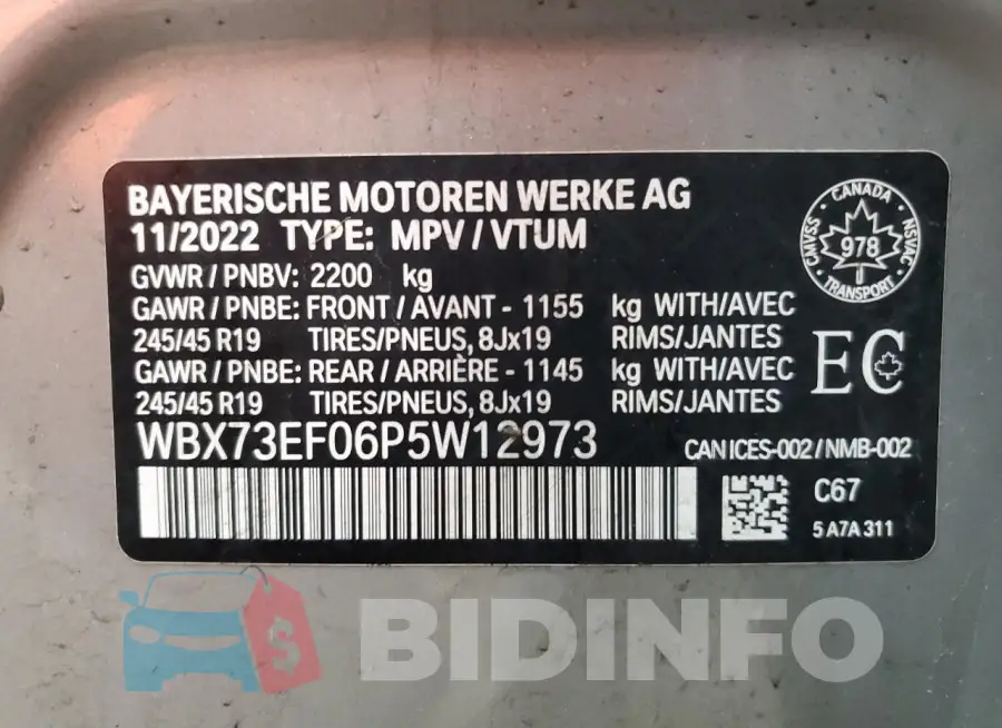 WBX73EF06P5W12973 Photo# 13