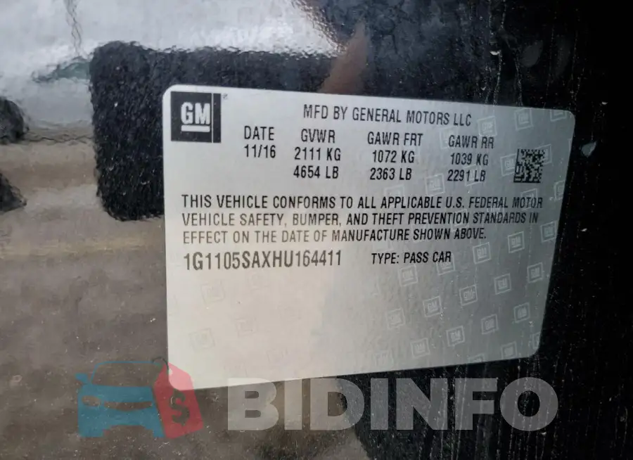1G1105SAXHU164411 Photo# 12