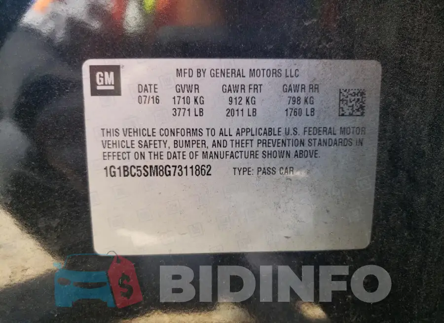 1G1BC5SM8G7311862 Photo# 12