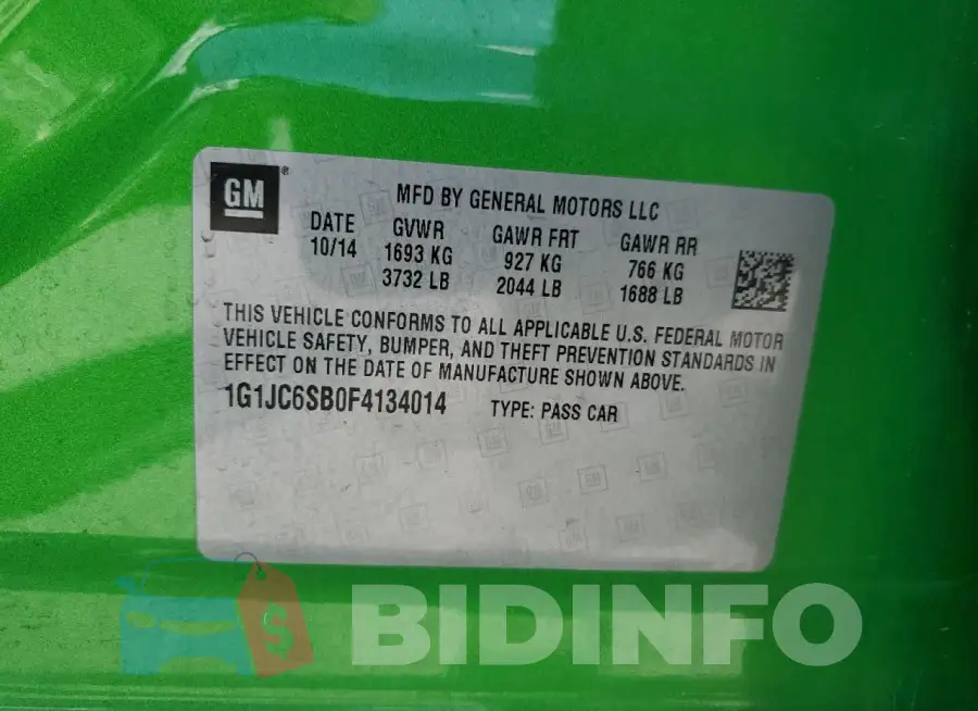 1G1JC6SB0F4134014 Photo# 13