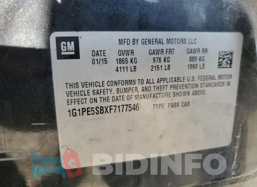 1G1PE5SBXF7177546 Photo# 12