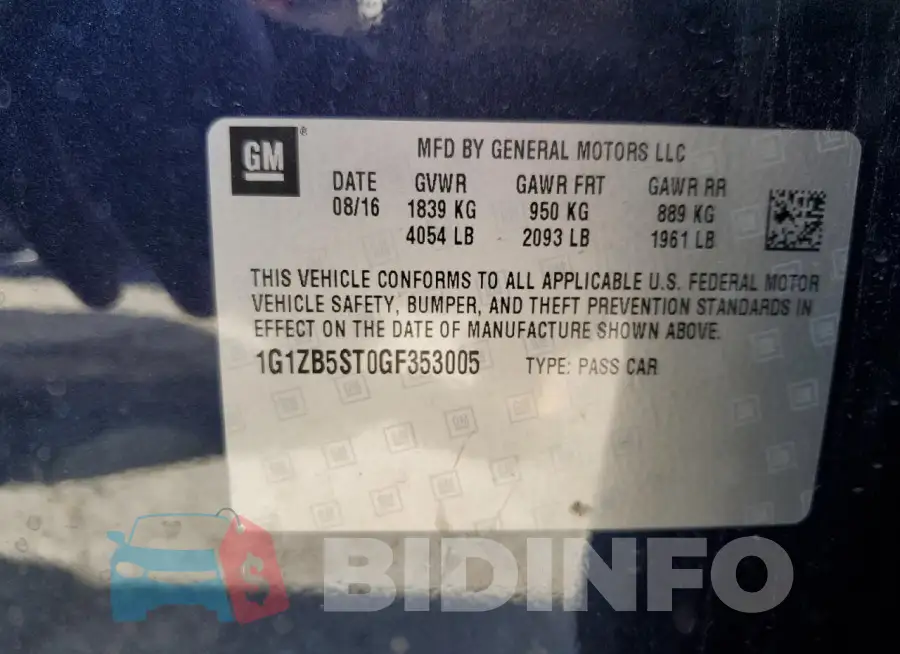 1G1ZB5ST0GF353005 Photo# 12