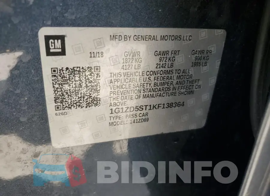 1G1ZD5ST1KF138364 Photo# 12