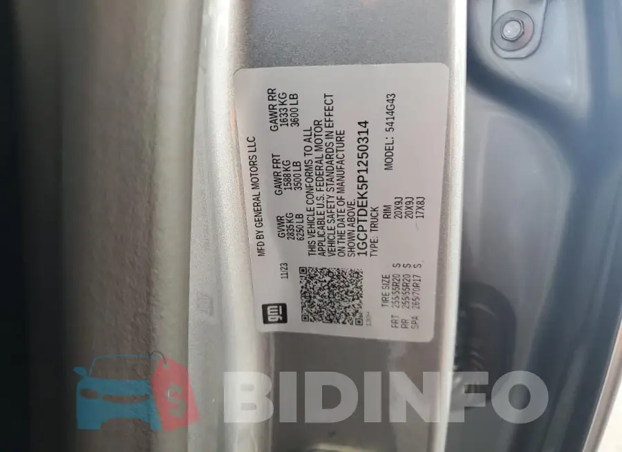 1GCPTDEK5P1250314 Photo# 12