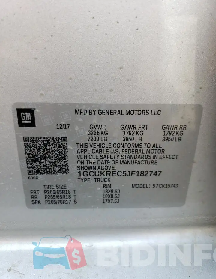 1GCUKREC5JF182747 Photo# 12
